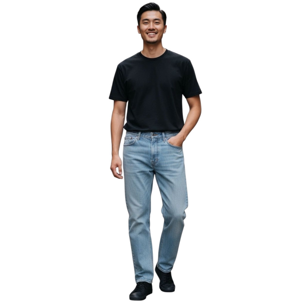 George Men's 100% Cotton Regular Fit Jeans Light Blue Wash 34 x 32